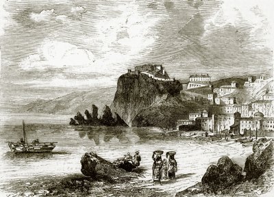 The Rock and Town of Scylla, Coast of Sicily by English School